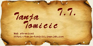 Tanja Tomičić vizit kartica